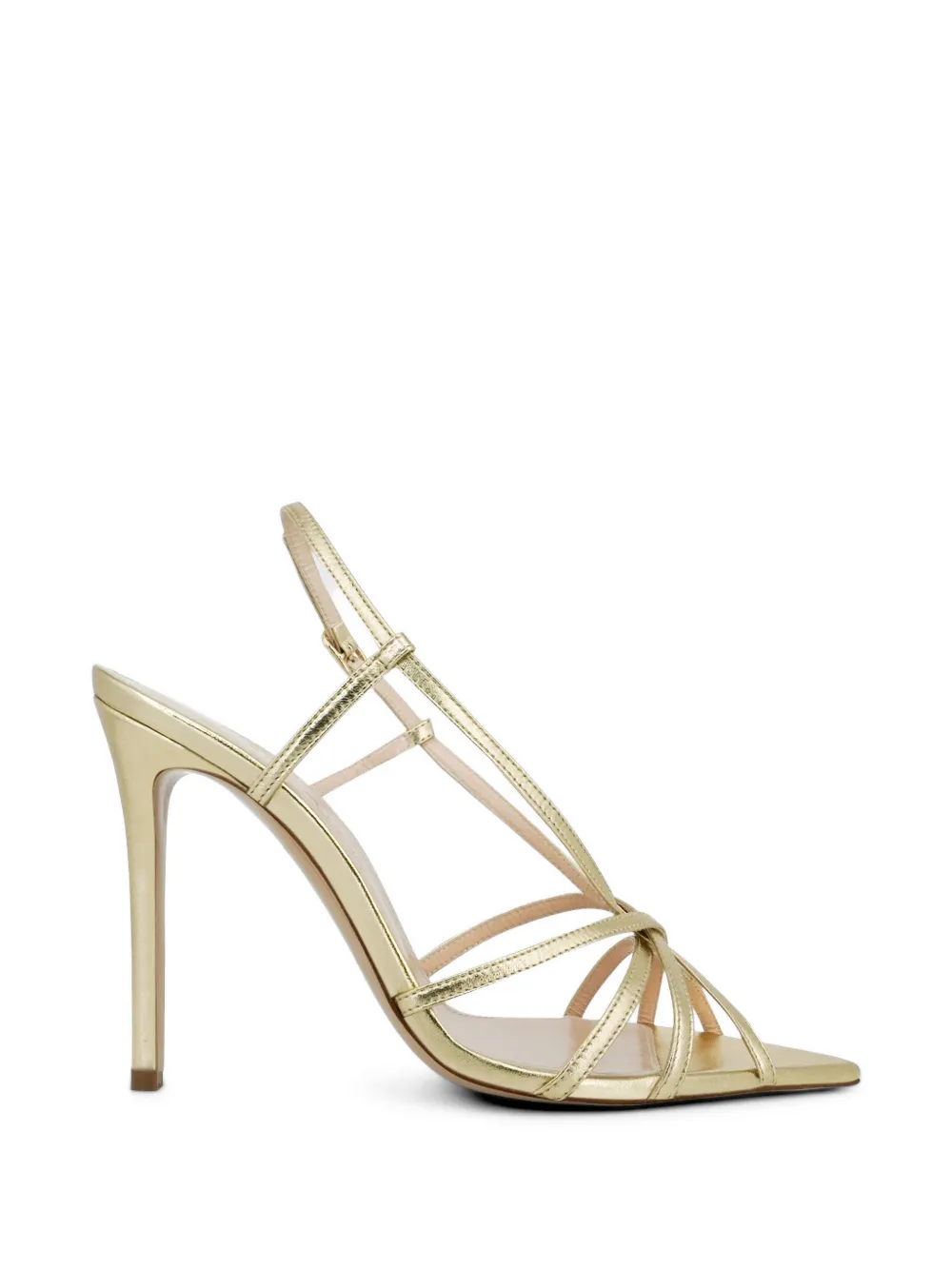 Andrea Wazen Marilyn Watersnake sandalen met bandjes Goud