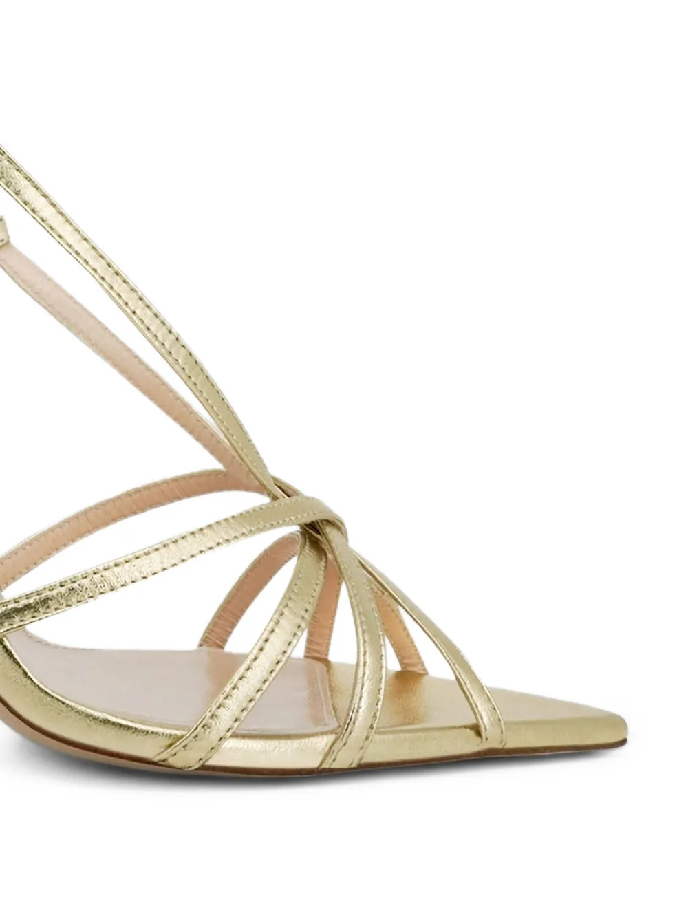 Andrea Wazen Marilyn Watersnake sandalen met bandjes Goud