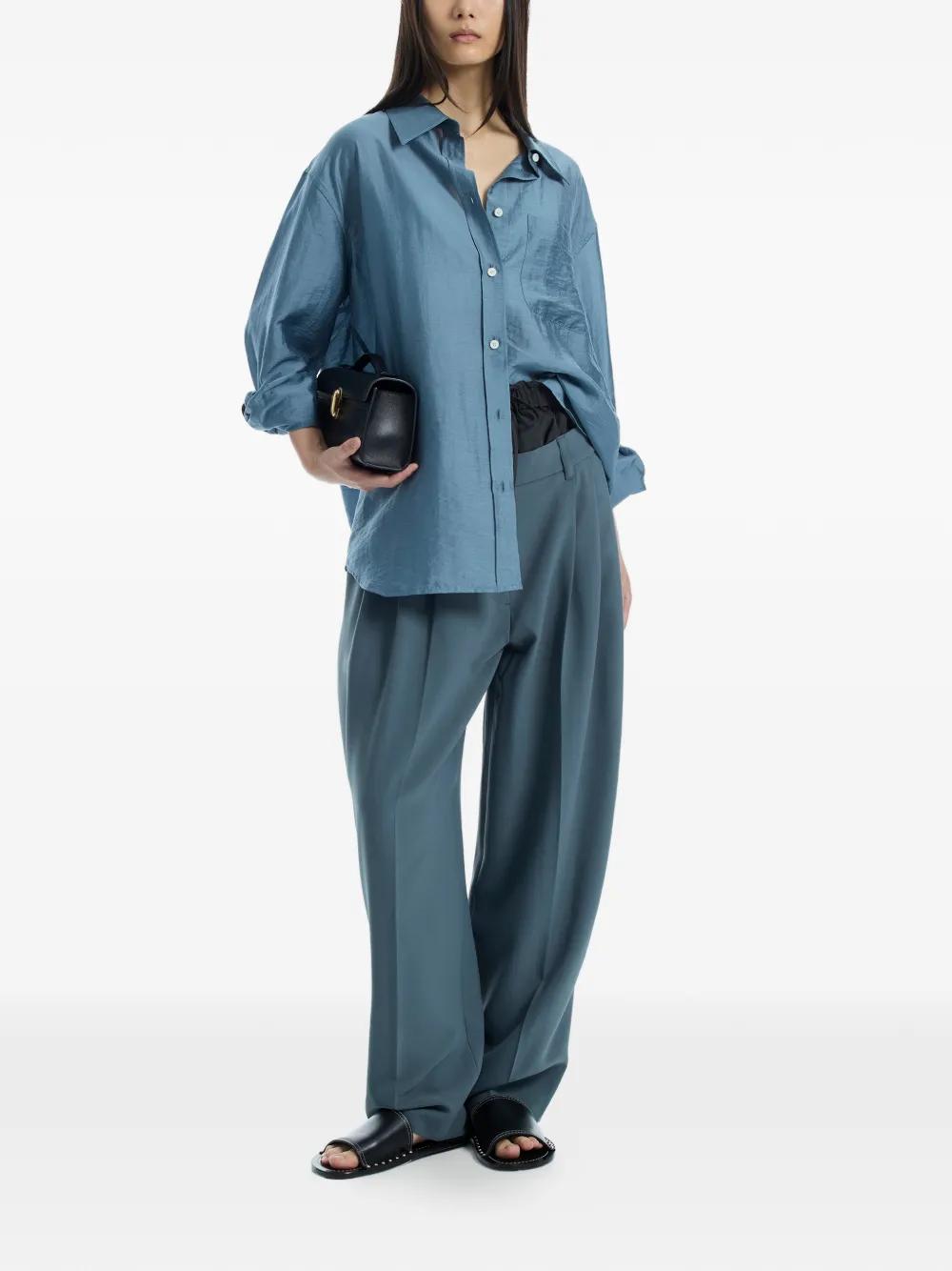  System Camicia Con Taschino E Bottoni - Blu 
