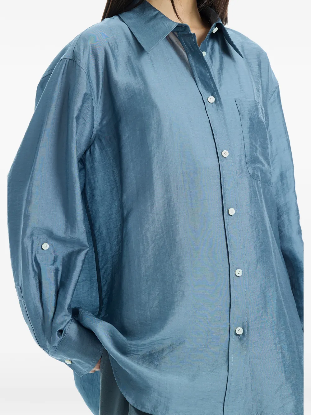  System Camicia Con Taschino E Bottoni - Blu 