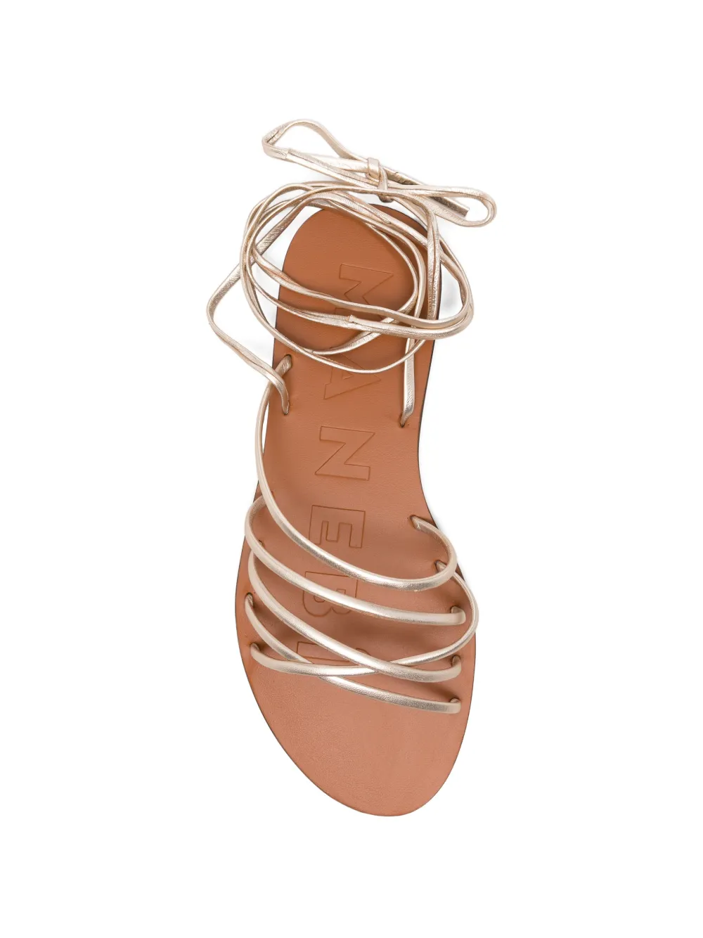 Manebi lace-up flat sandals Goud