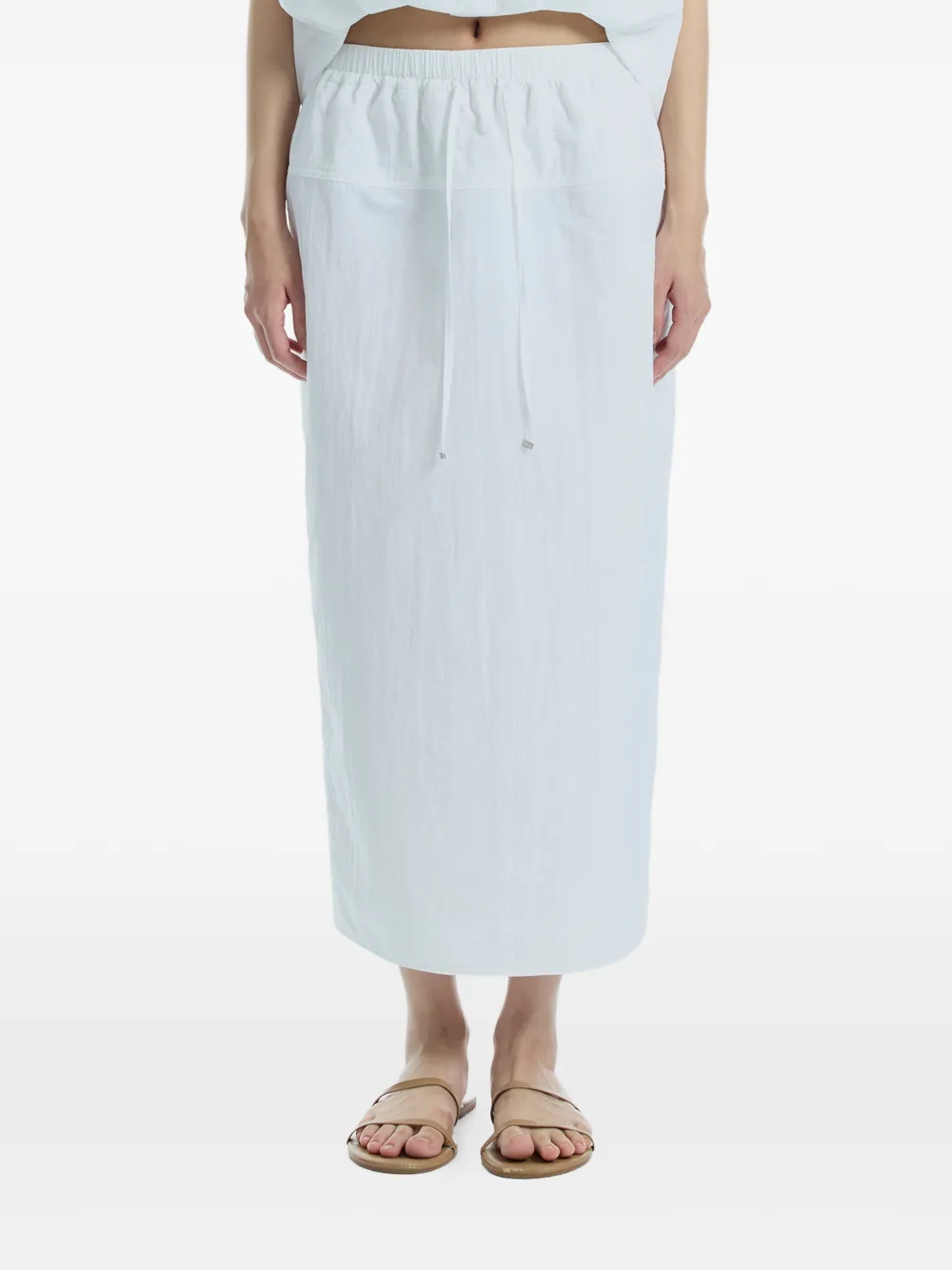 System padded drawstring skirt - Bianco