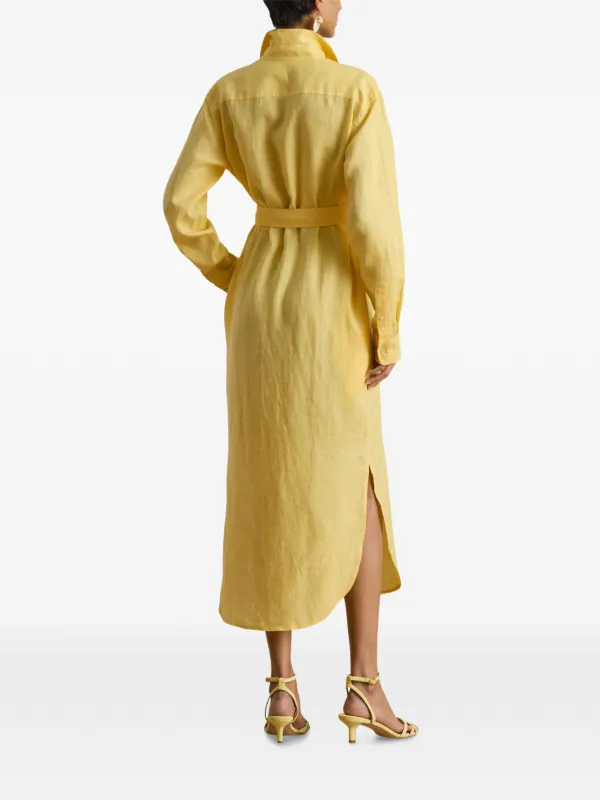 ralph lauren belted linen dress Ralph Lauren Women's Cotton-Linen Belted Shirtdress