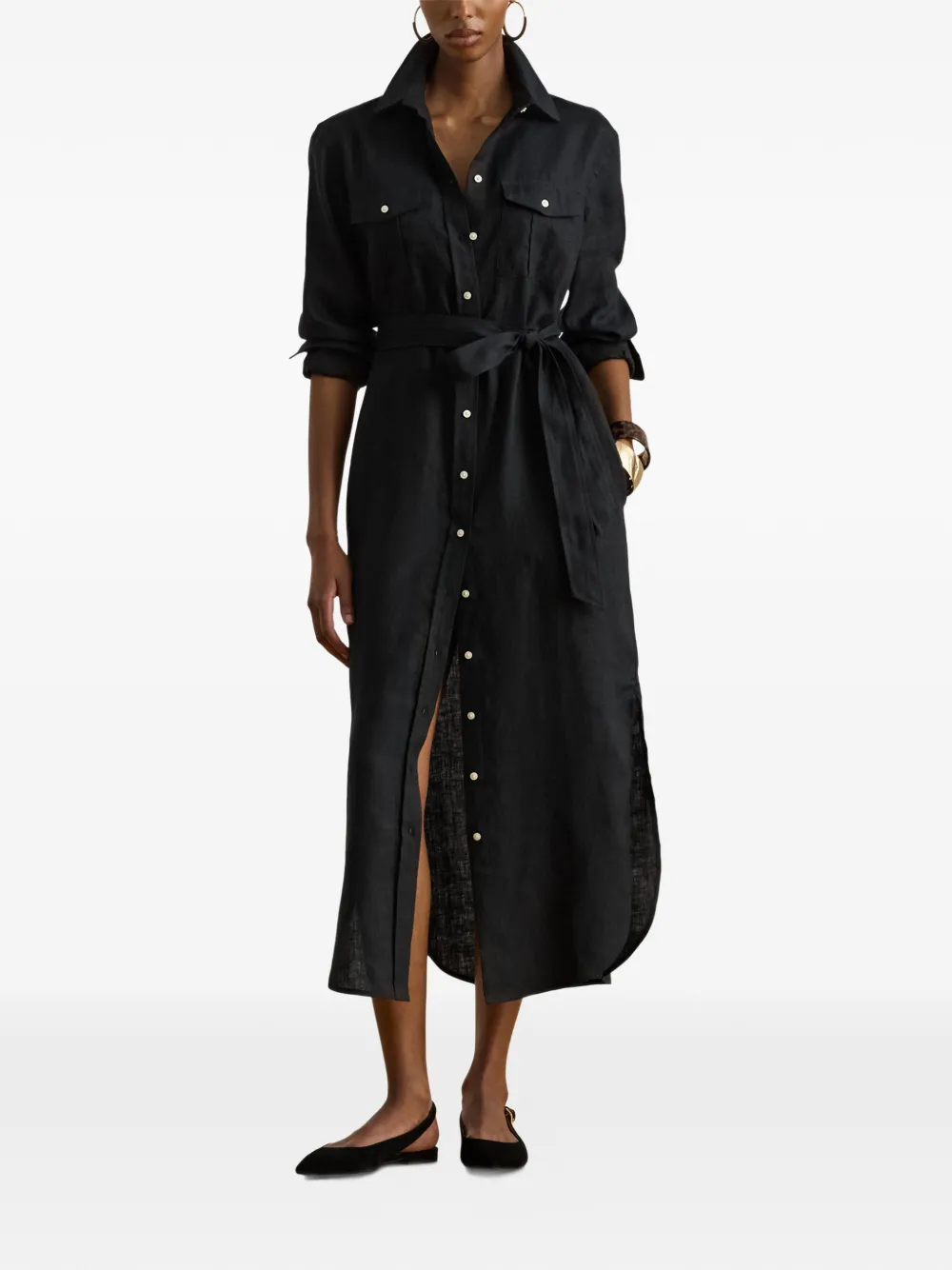 Lauren Ralph Lauren Blousejurk met opgestikte zak Zwart
