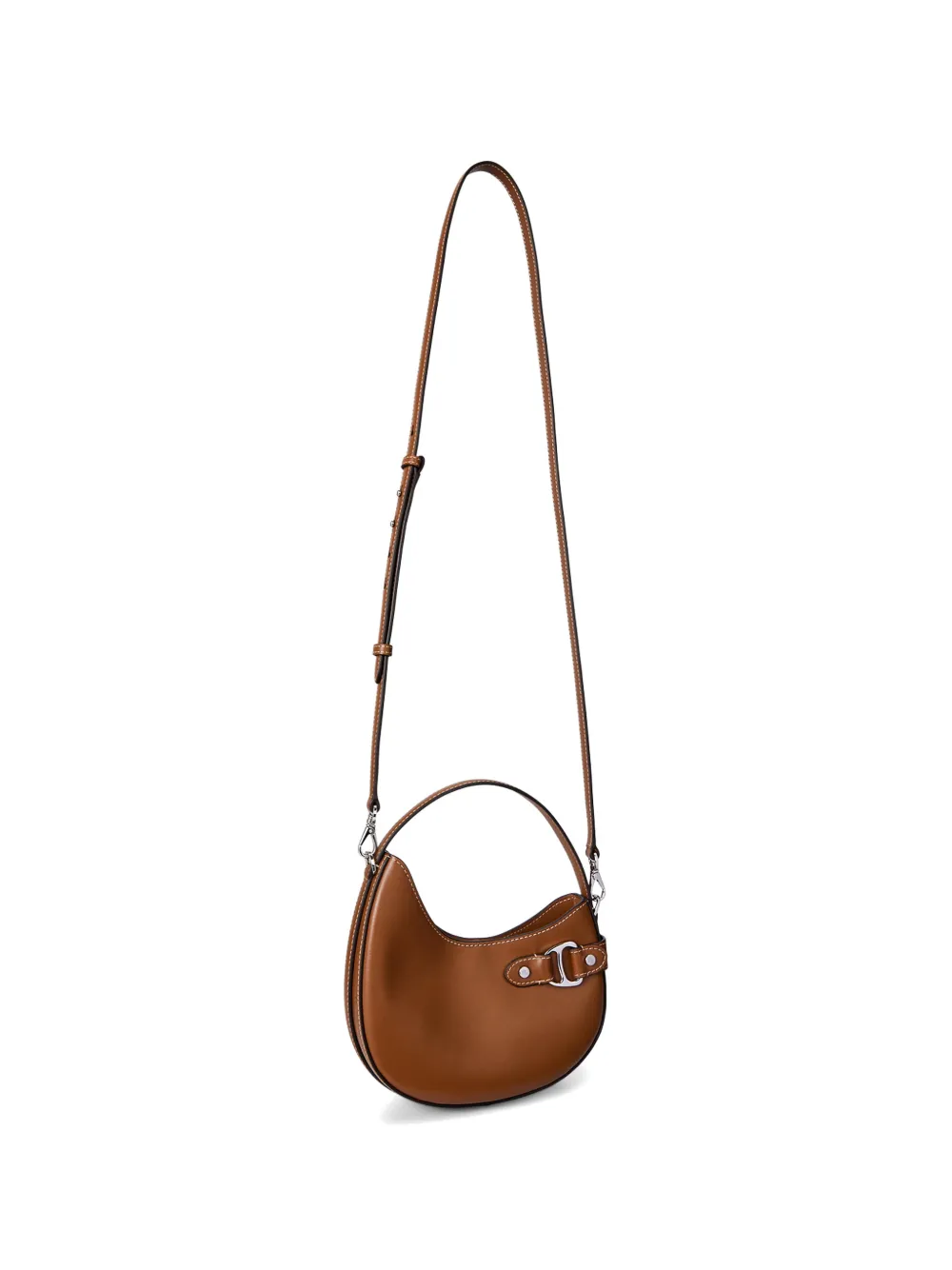 Lauren Ralph Lauren Tasha kleine asymmetrische leren shopper Bruin