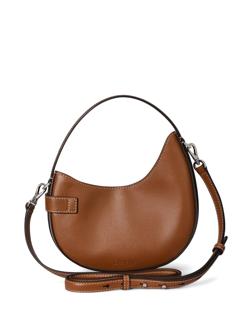 Lauren Ralph Lauren Tasha kleine asymmetrische leren shopper Bruin