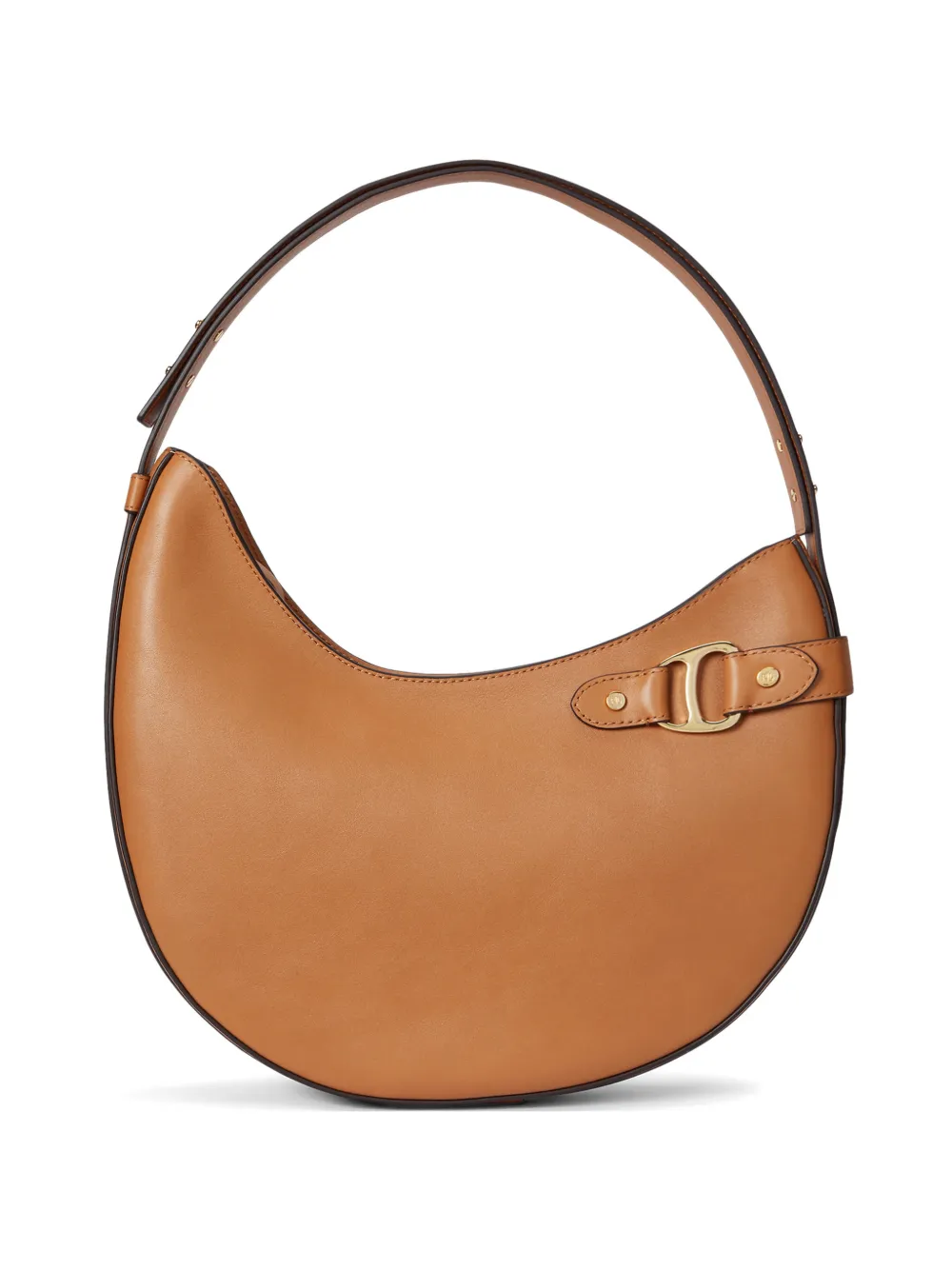 Lauren Ralph Lauren large Tasha D-ring leather shoulder bag - Marrone