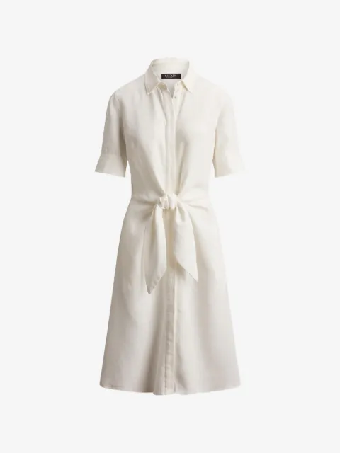 Lauren Ralph Lauren Midi-Hemdkleid aus Leinen mit Schnürung