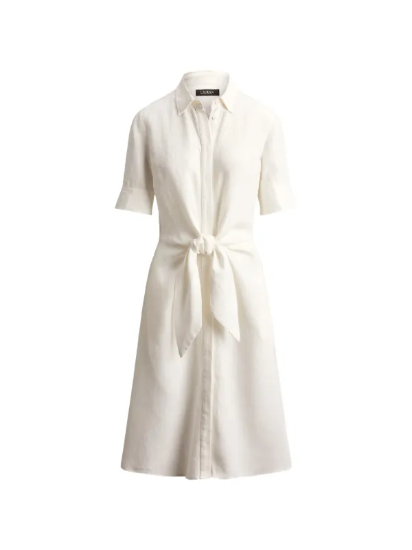 lauren ralph lauren linen tie front shirt dress Lauren Ralph Lauren Plus-Size Tie-Front Linen Shirtdress