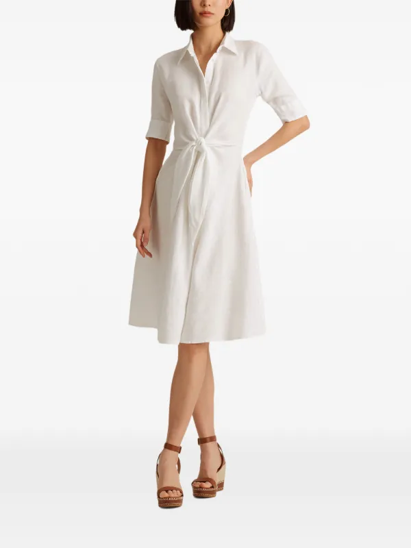 ralph lauren linen wrap dress Buy Ralph Lauren Aniyah Belted Linen Midi Wrap Dress - Blue At 60% Off