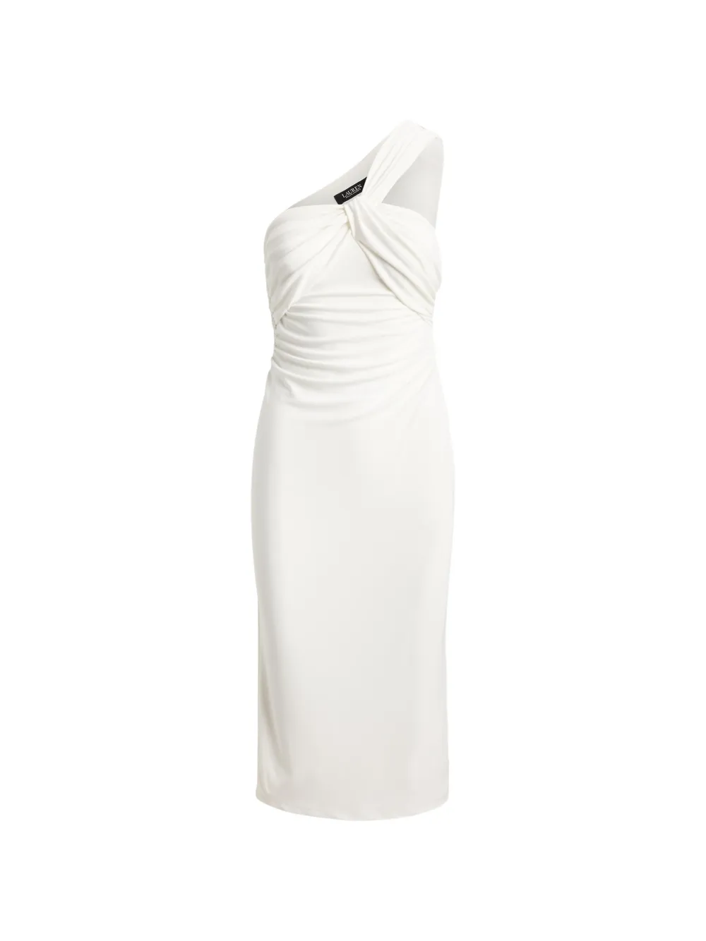 Lauren Ralph Lauren twist-front one-shoulder midi dress - Toni neutri