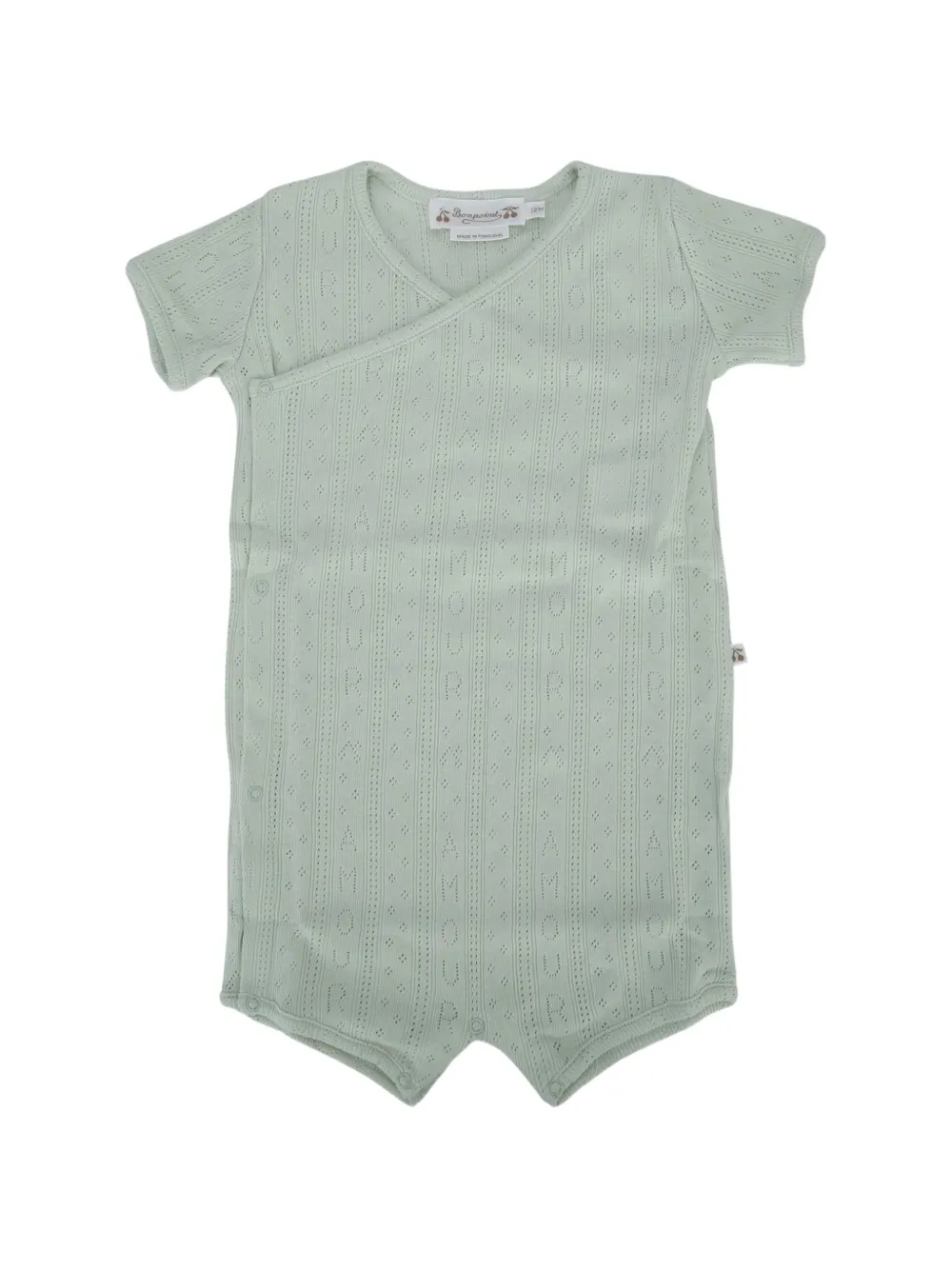 Bonpoint Landon pointelle-knit wrap shorties - Verde