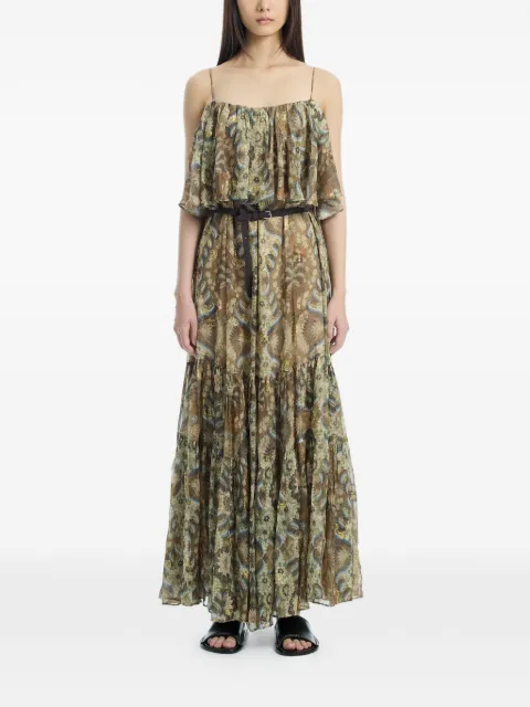 INTO THE EAST vestido a capas con estampado de cachemira