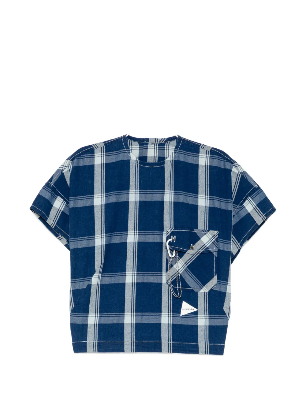 and Wander check-print pocket top - Blu