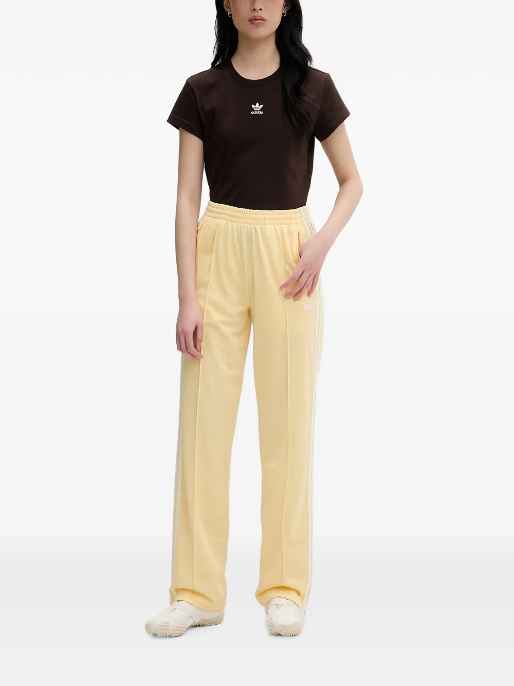 adidas side-stripe track pants Geel