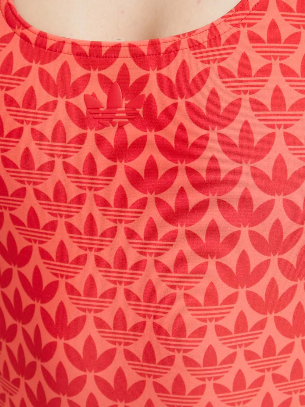 adidas logo-motif one-piece swimsuit Rood