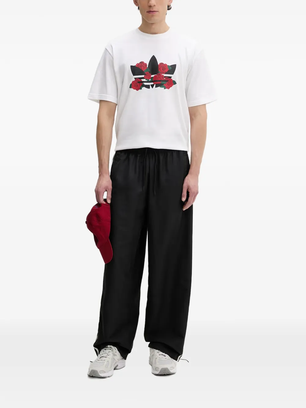 adidas Windbreaker side-stripe track pants Zwart