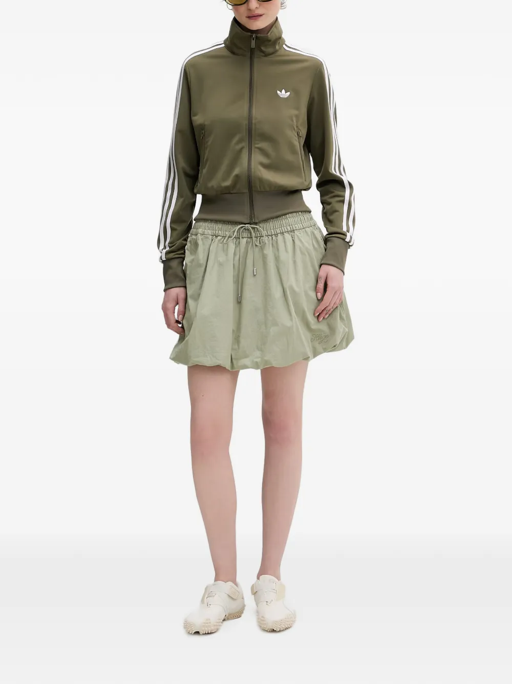 adidas 3-Stripes cropped track jacket Groen