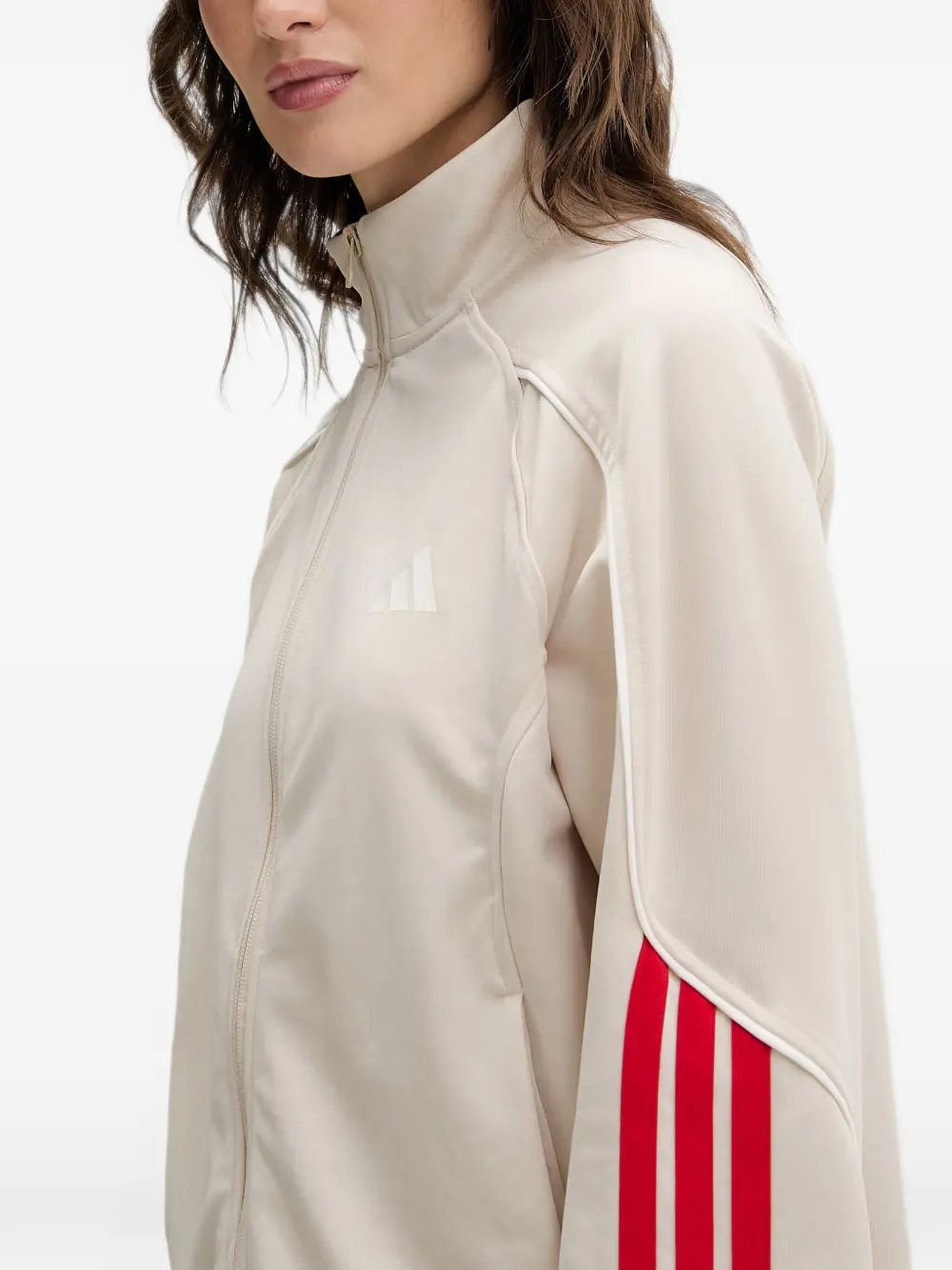 adidas side-stripe zip-up tracksuit Beige