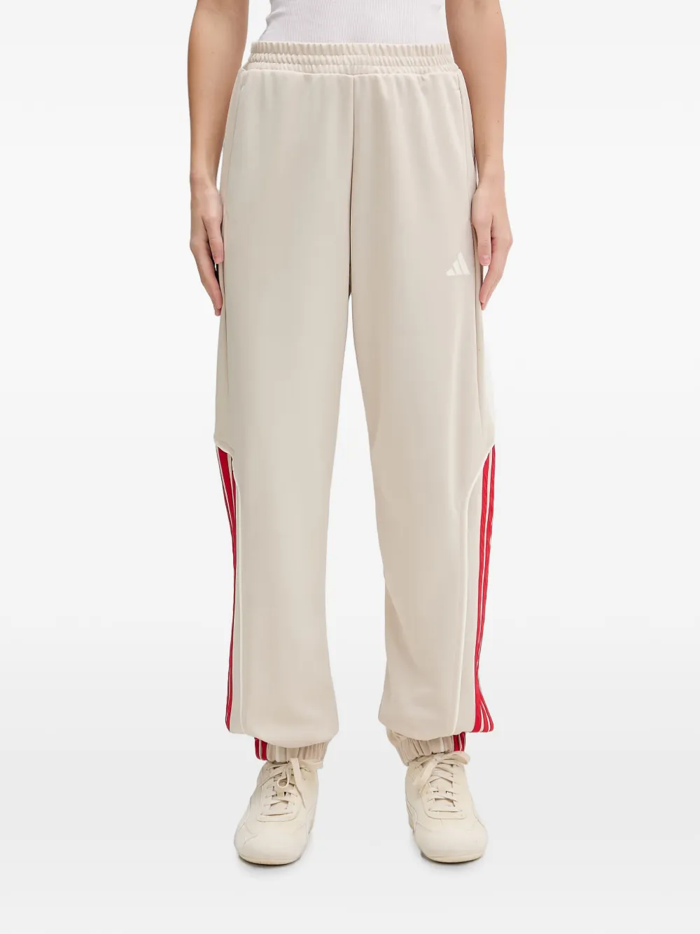 adidas side-stripe zip-up tracksuit Beige