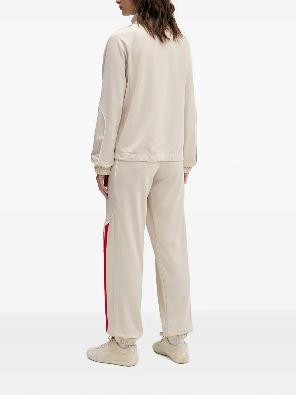 adidas side-stripe zip-up tracksuit Beige