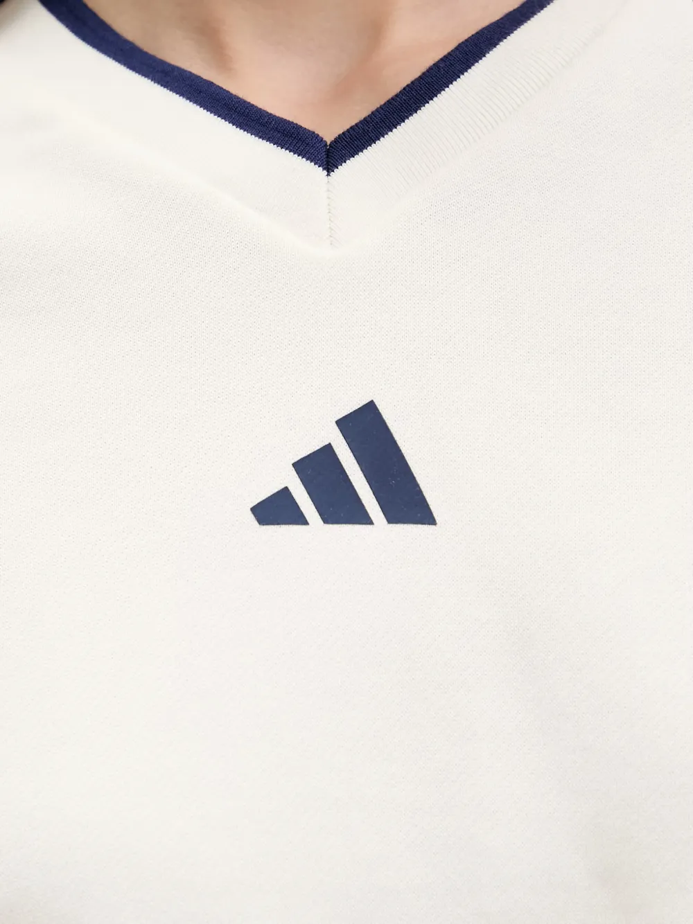 adidas logo-print press-stud sweater Beige
