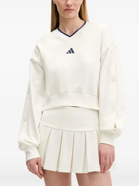 adidas logo-print press-stud sweater