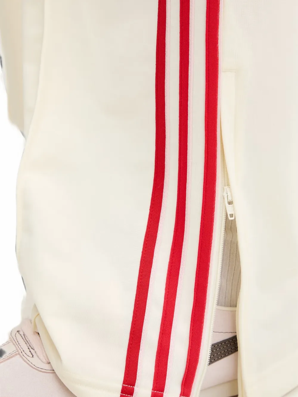 adidas Firebird heart-embroidered side-stripe track pants Beige