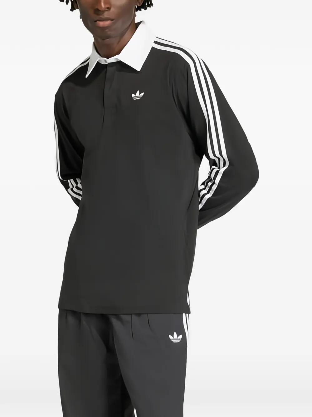 adidas Poloshirt met lange mouwen Zwart
