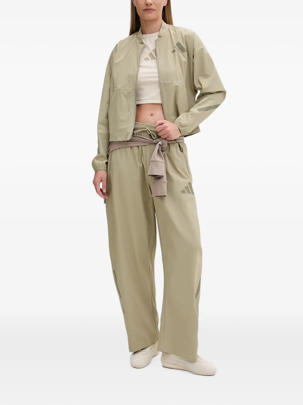 adidas Z.N.E. logo-print track pants - Toni neutri