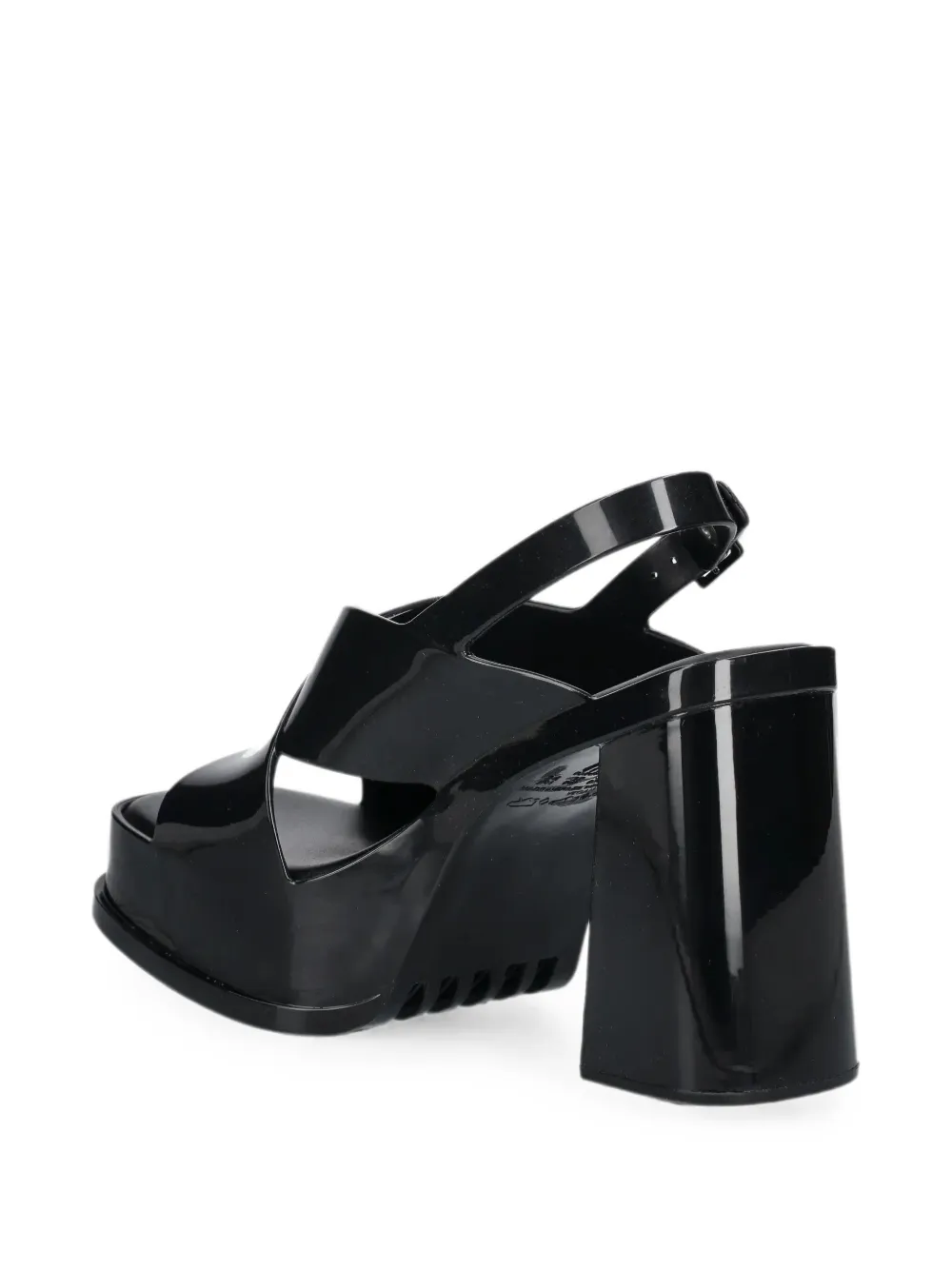 Melissa Dance Platform Crossover-strap Pumps In Black