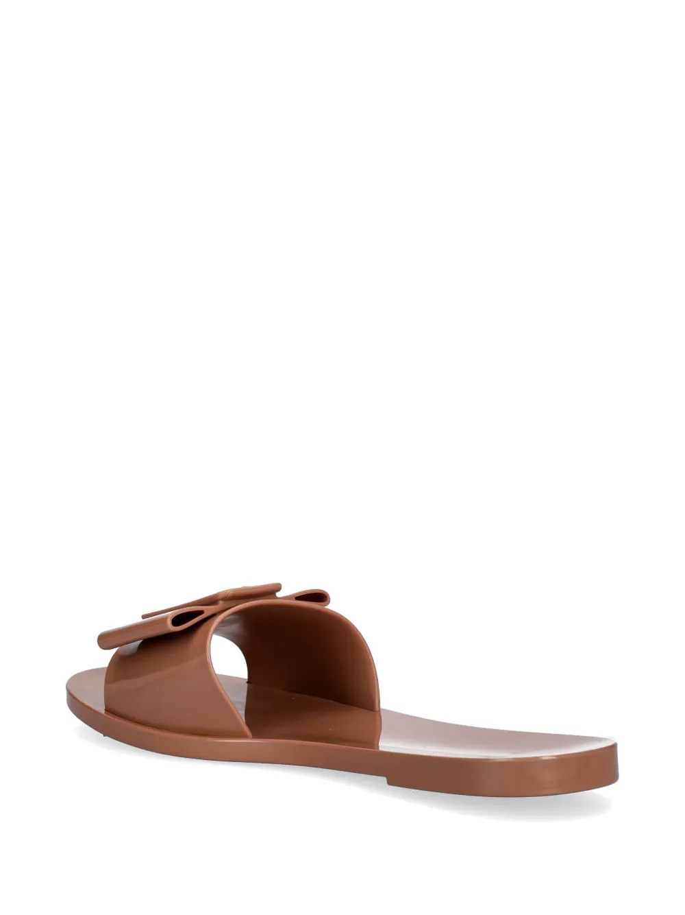 Melissa bow-detail buckle slides Beige
