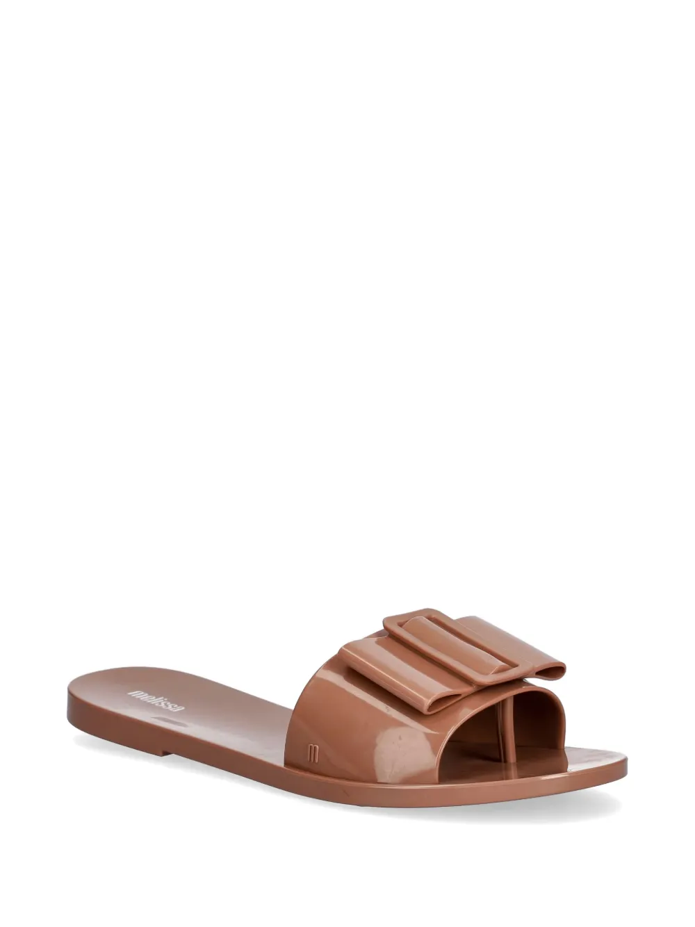 Melissa bow-detail buckle slides Beige