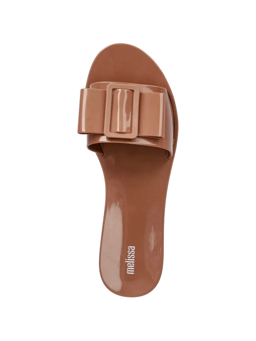 Melissa bow-detail buckle slides Beige