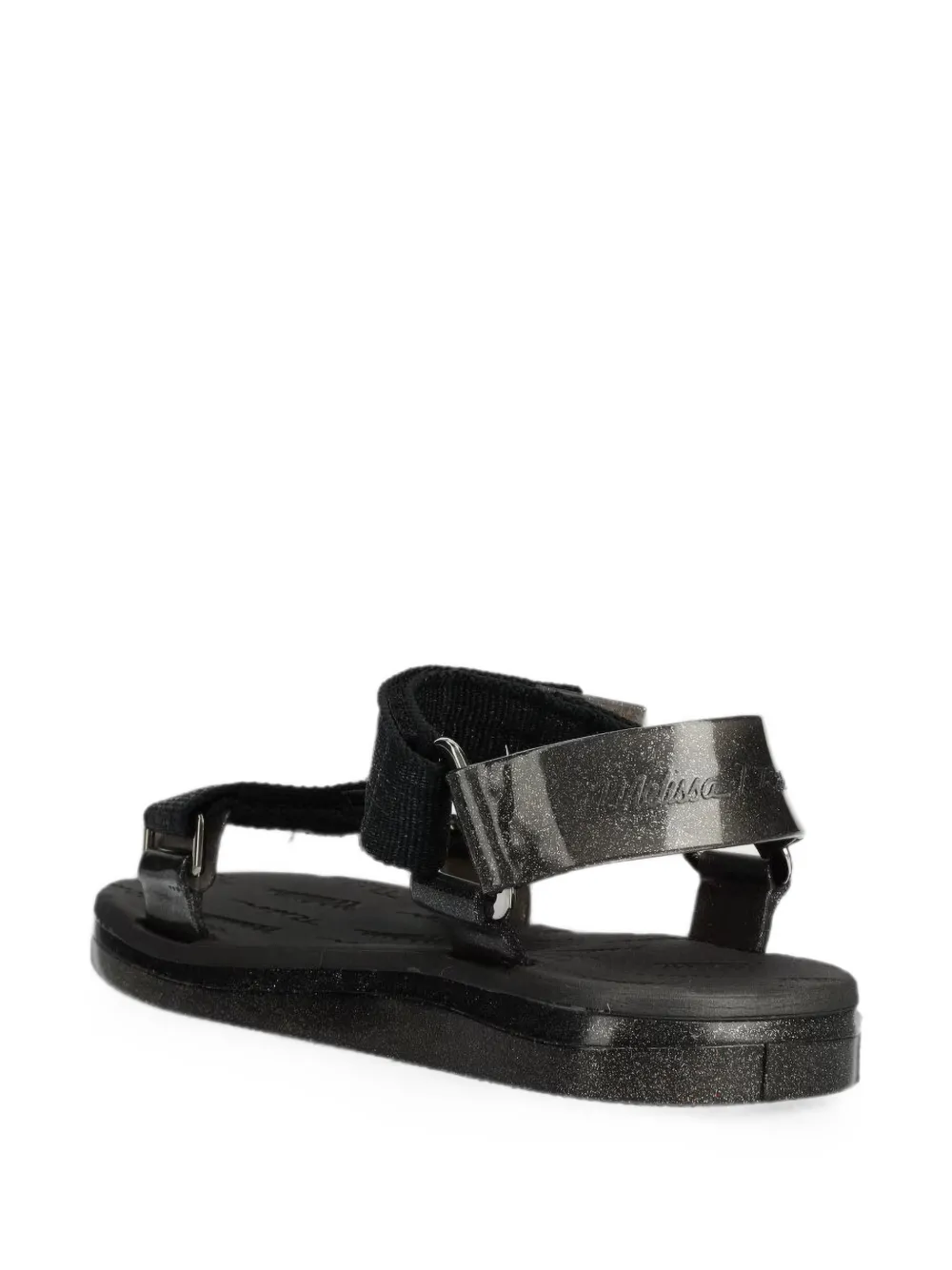 Melissa Papette + Rider Good Times AD sandalen met klittenband en glitters-effect Zwart
