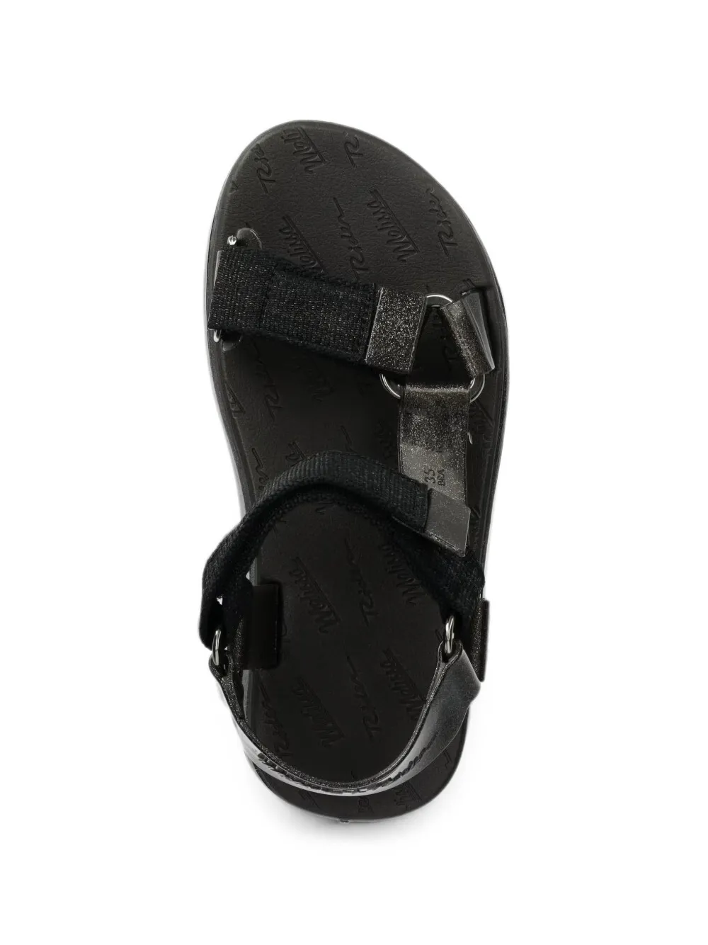 Melissa Papette + Rider Good Times AD sandalen met klittenband en glitters-effect Zwart