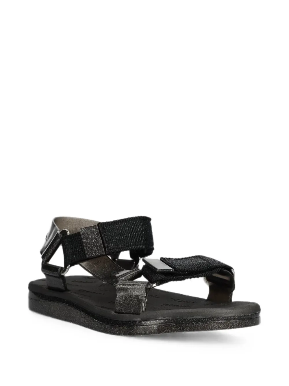 Melissa Papette + Rider Good Times AD sandalen met klittenband en glitters-effect Zwart