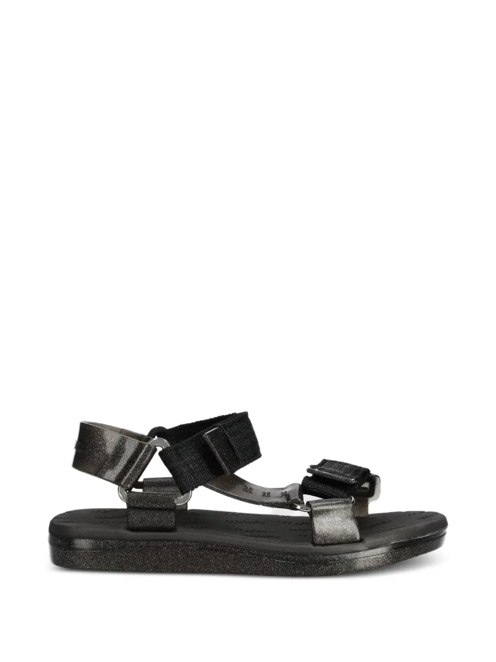 Melissa Papette + Rider Good Times AD sandalen met klittenband en glitters-effect Zwart