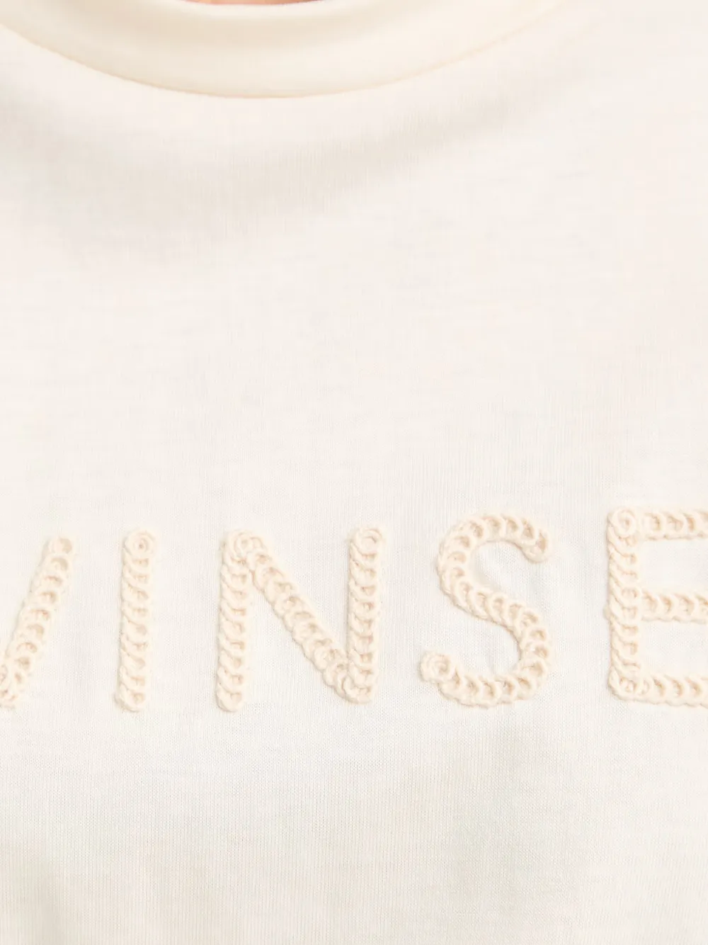 TWINSET T-shirt met geborduurd logo en opgerolde cuffs Beige