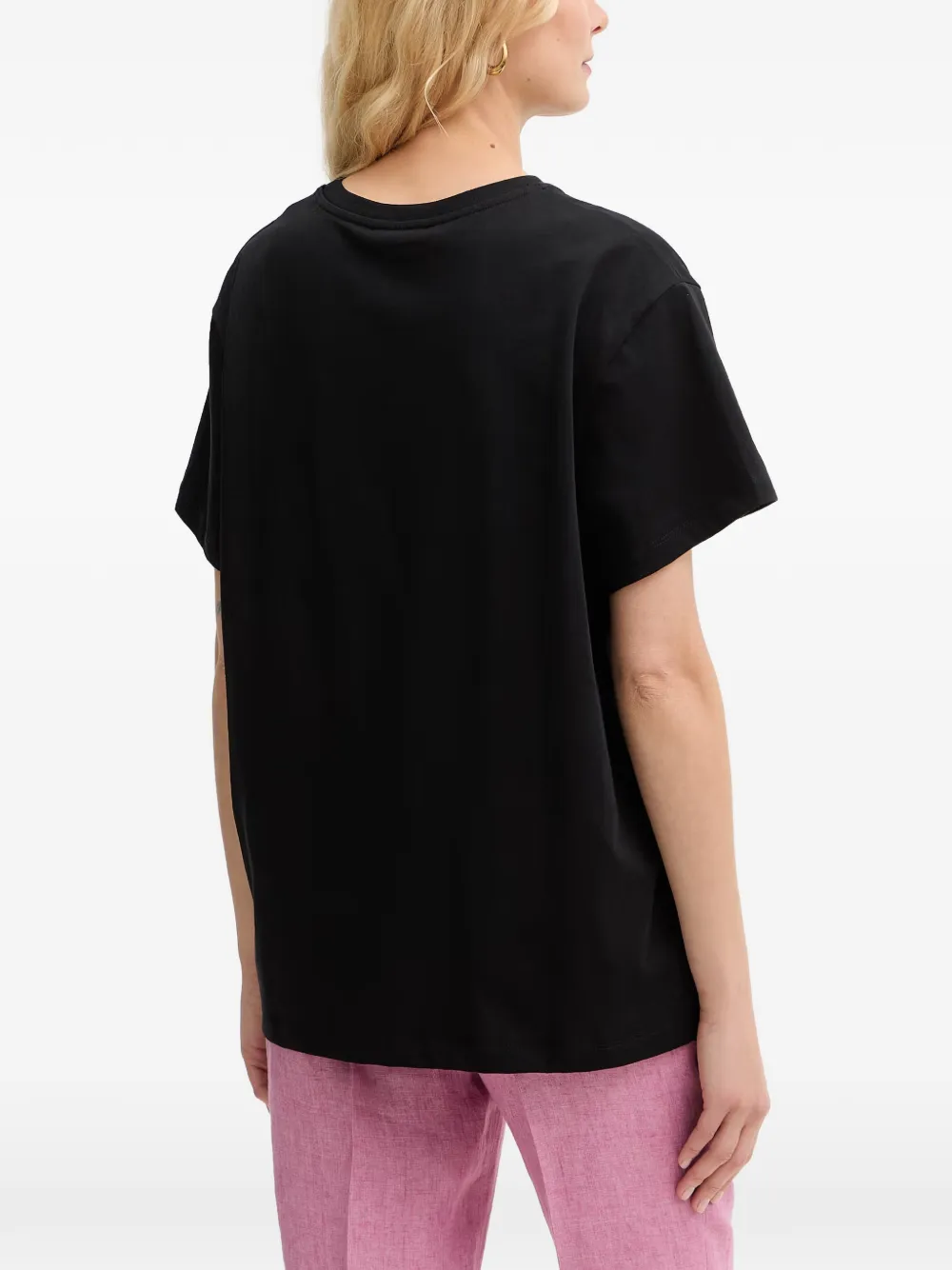 TWINSET T-shirt met geborduurd logo Zwart