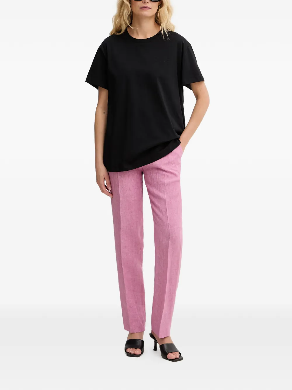 TWINSET T-shirt met geborduurd logo Zwart