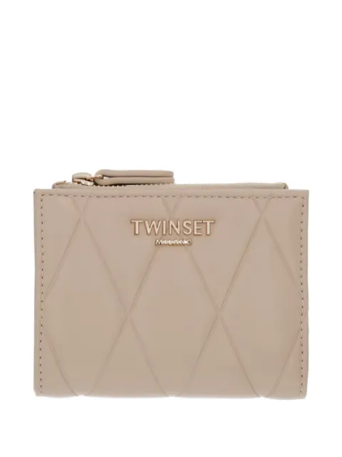 TWINSET diamond-quilted logo-plaque wallet