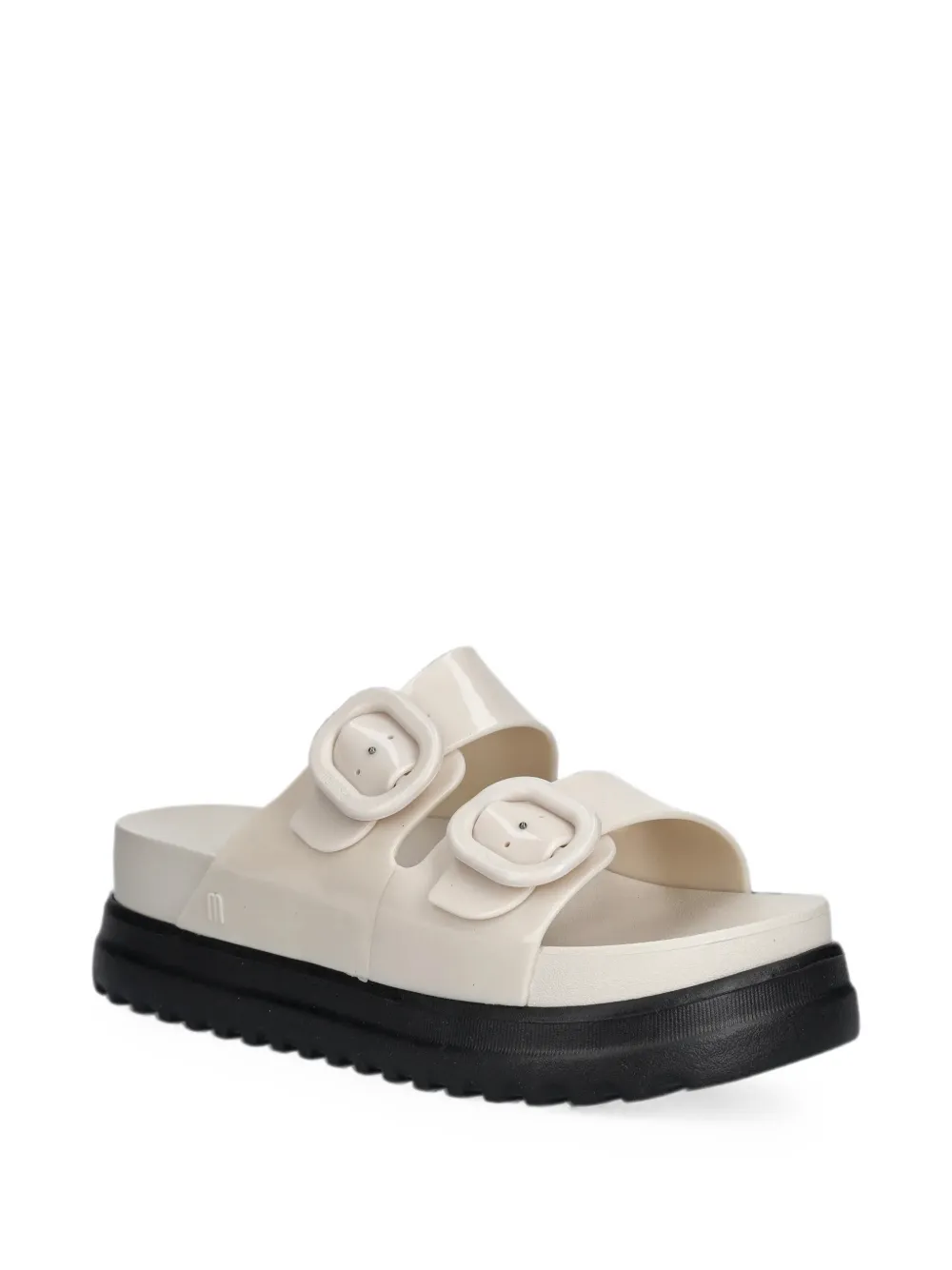 Melissa Slippers met plateauzool en gespsluiting Beige