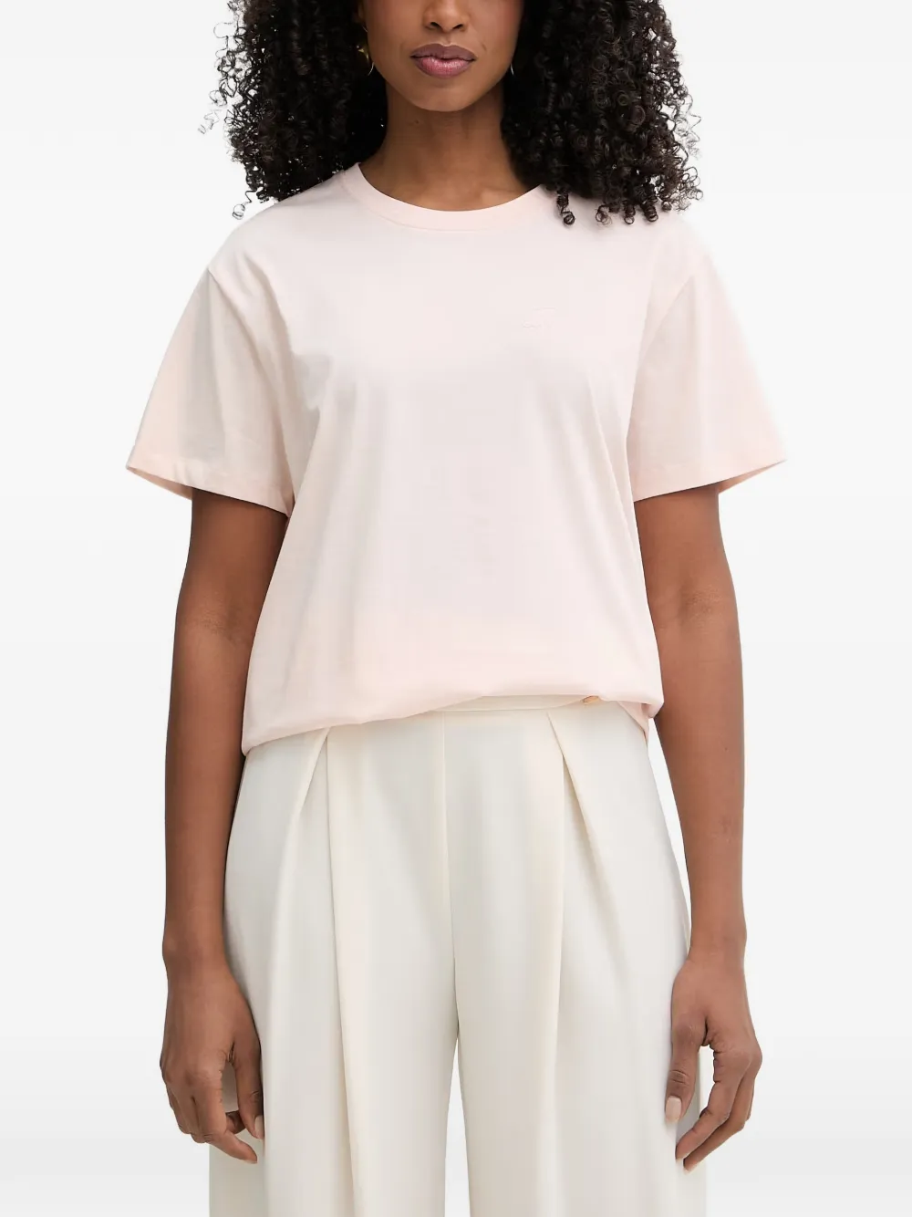 TWINSET logo-embroidered T-shirt - Rosa