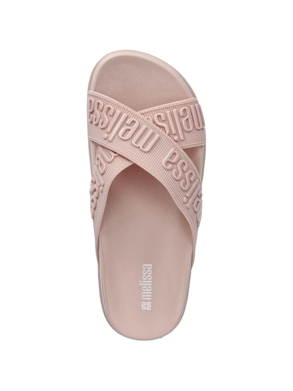 Melissa logo-embossed crossover slides Roze