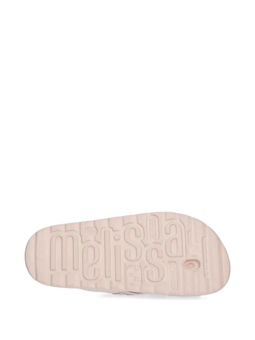 Melissa logo-embossed crossover slides Roze
