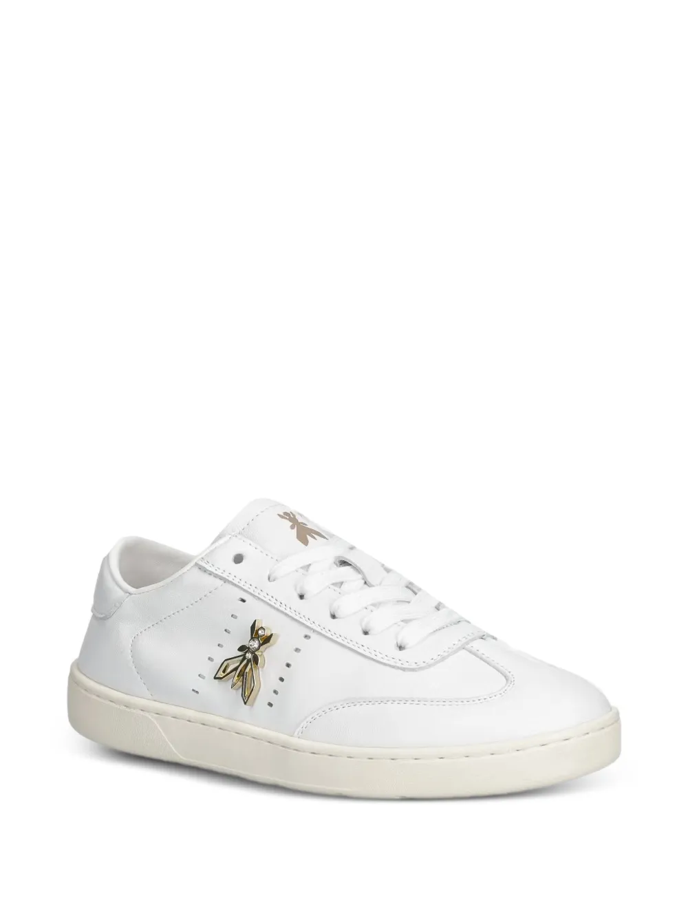 Patrizia Pepe girl fly-plaque leather sneakers - Bianco