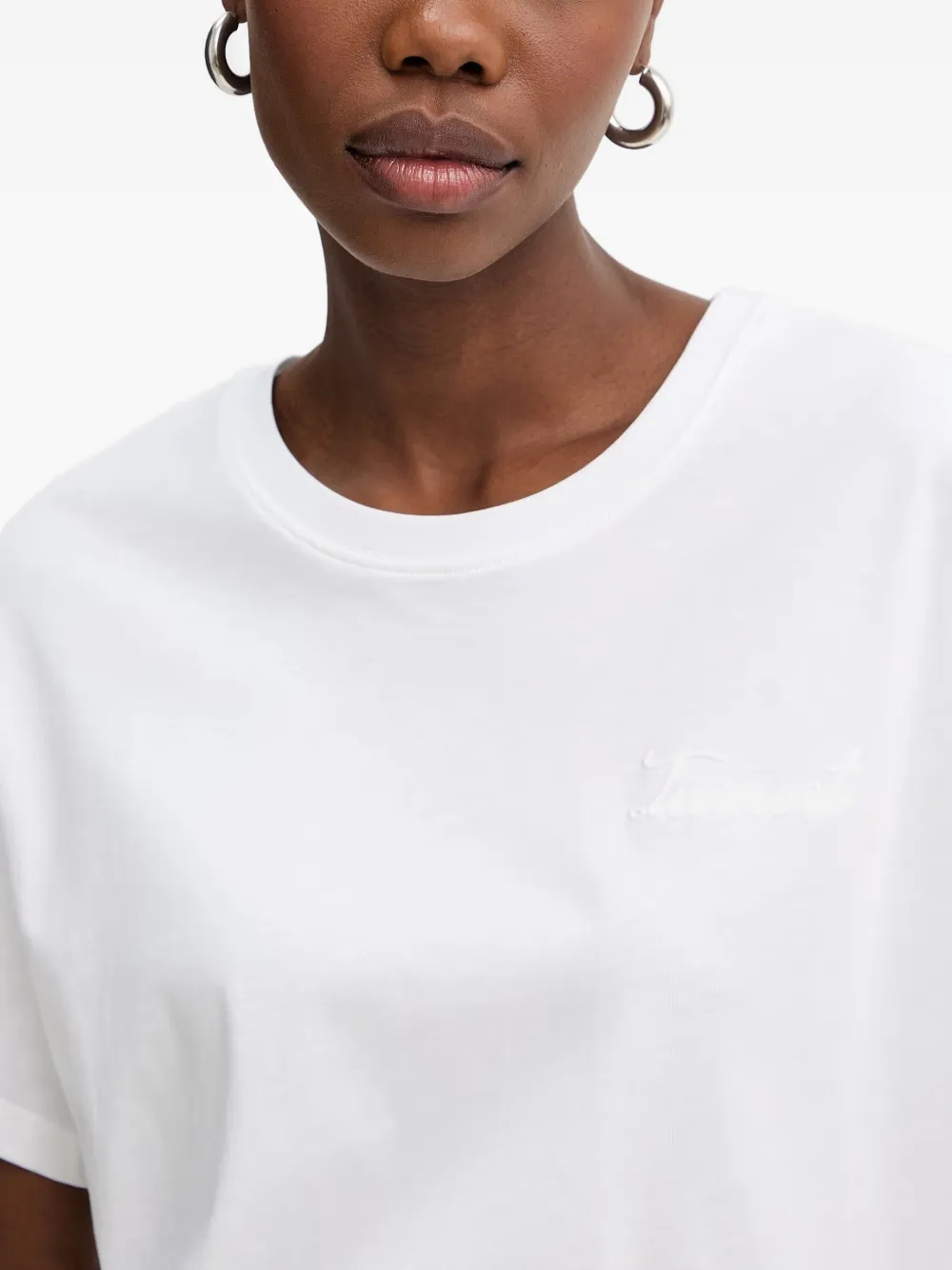 TWINSET T-shirt met geborduurd logo Wit