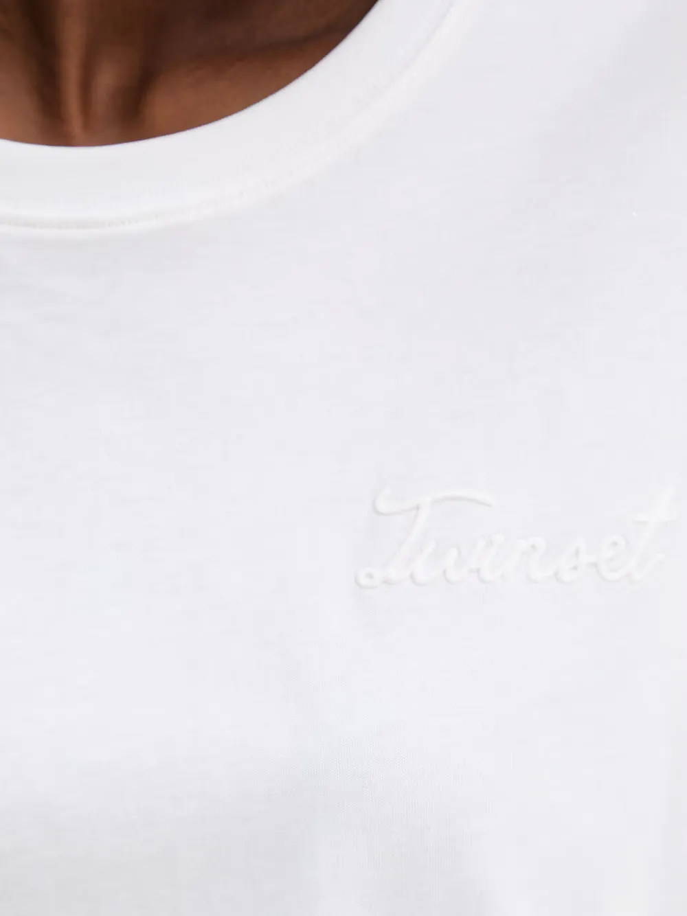 TWINSET T-shirt met geborduurd logo Wit