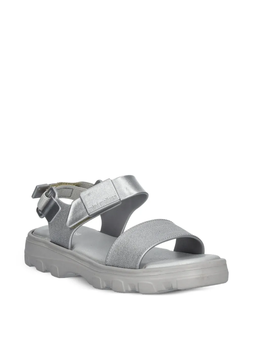 Mini Melissa Kick Off touch-strap chunky sandals - Argento